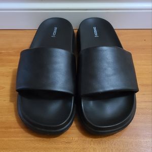 Black H&M platform slides